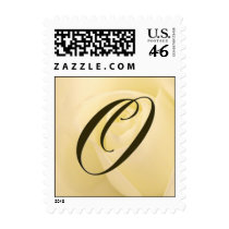 O - Custom Monogram Postage White Rose postage by aslentz O - Custom Monogram Postage White Rose postage