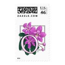 O for Orchid Monogram Flower stamps
