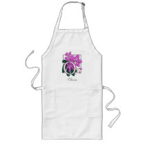 O for Orchids Flower Monogram aprons