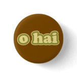 O HAI Lolcat Speak Flair Pinback Button buttons