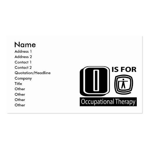 O Is For Occupational Therapy Business Cards