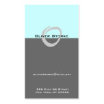 O Letter Alphabet Business Card Blue Grey