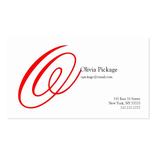 O Letter Alphabet Business Card Red Twirl (front side)