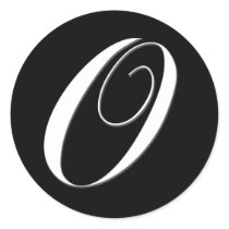 O monogram - elegant black and white stickers by aslentz O monogram - elegant black and white stickers