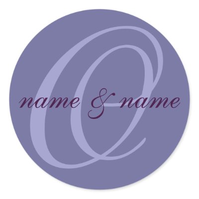 O monogram label - personalize first names round sticker