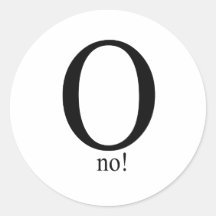 O no round sticker