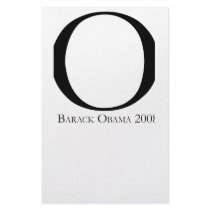O: Obama for President T-shirt stationery