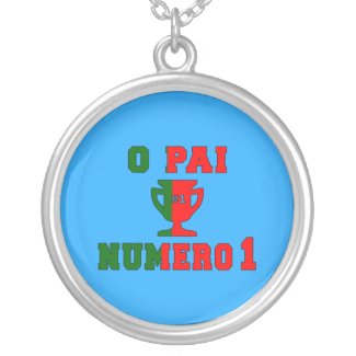 O Pai N&#250;mero 1 - Number 1 Dad in Portuguese Custom Jewelry