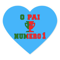 O Pai Número 1 - Number 1 Dad in Portuguese Stickers