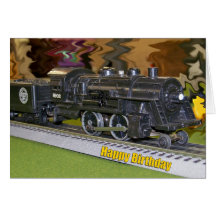 O Scale Model Train - Happy Birthday Card