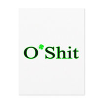 O Shit St Patricks Clover Postcard