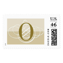 O Two Toned Classic Wedding Monogram Postage