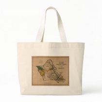 Oahu, 1881, Vintage Hawaii Map bags