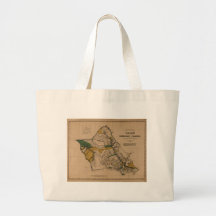 Oahu, 1881, Vintage Hawaii Map Canvas Bag