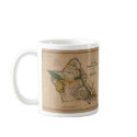 Oahu, 1881, Vintage Hawaii Map mugs