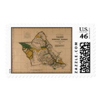 Oahu, 1881, Vintage Hawaii Map postage by ZephyrusBooks Oahu, 1881, Vintage Hawaii Map postage