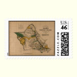 Oahu, 1881, Vintage Hawaii Map postage
