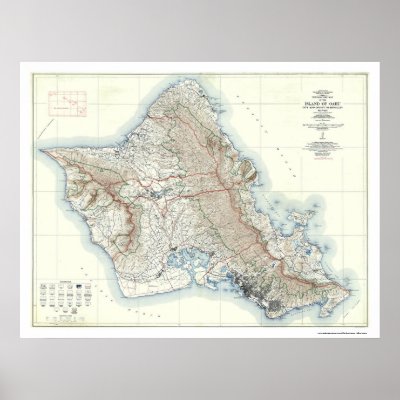 topographic world map. Oahu Hawaii Topographical Map