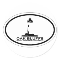Oak Bluffs Oval Design. Sticker