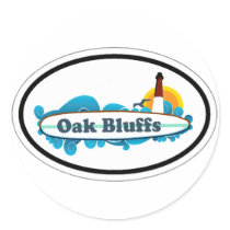 Oak Bluffs Oval Design. Stickers