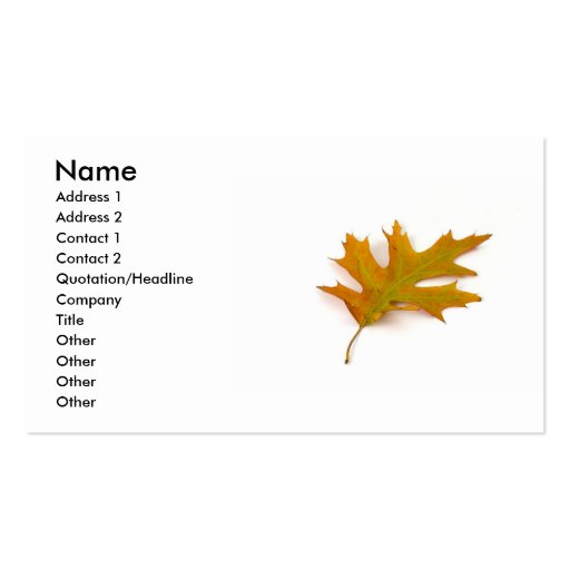 Oak Leaf Business Card (front side)