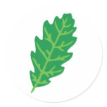 oak leaf icon round sticker