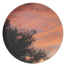 Oak Leaves on Pink Sky Party Plates
