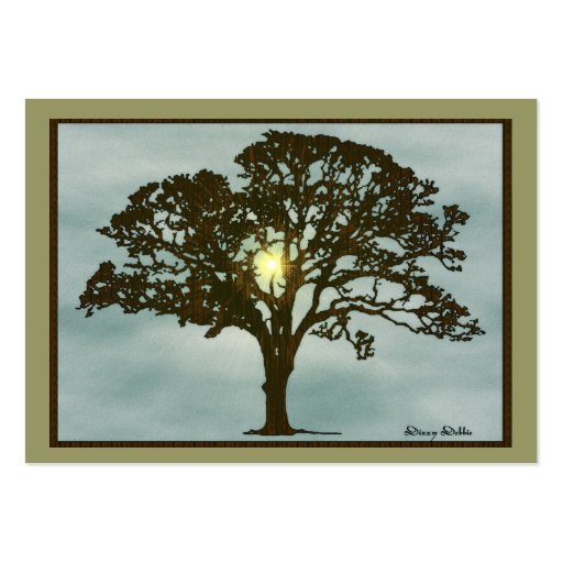 Oak Tree at Sunset Art Card Business Card Templates (front side)