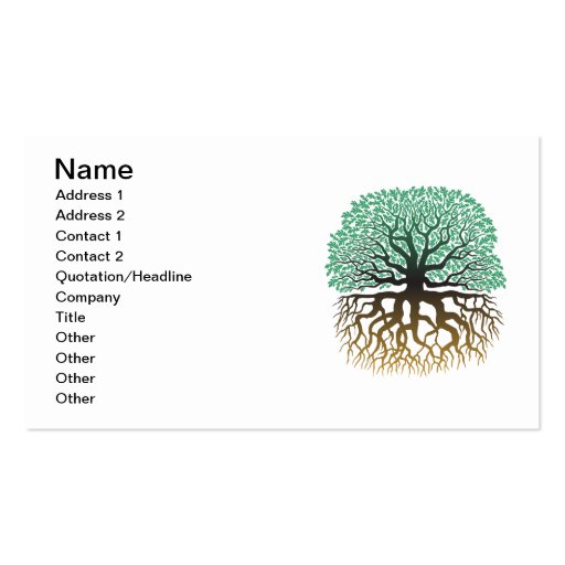 Oak Tree Business card (front side)