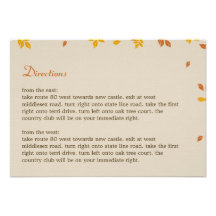 Oak Tree Directions Card Announcement