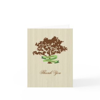 Oak Tree Fall Thank You Card