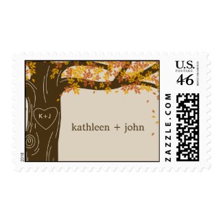Oak Tree Fall Wedding Custom Postage Stamp stamp