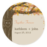 Oak Tree Fall Wedding Favor Sticker