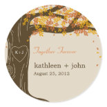 Oak Tree Fall Wedding Favor Sticker