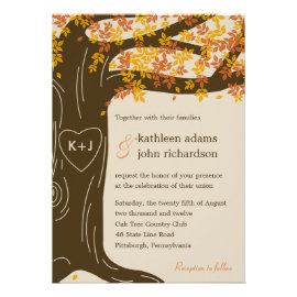 Oak Tree Fall Wedding Invitation Personalized Announcements