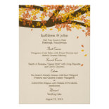 Oak Tree Fall Wedding Menu Card Custom Invitations