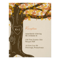 Oak Tree Fall Wedding Reception Card Personalized Invitation
