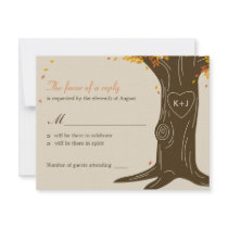 Oak Tree Fall Wedding RSVP / Response Card Custom Announcements