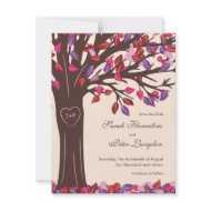 Oak Tree Heart Save the Date Wedding Card invitation