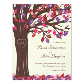 Oak Tree Heart Save the Date Wedding Card 4.25