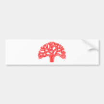 Oak tree Oakland red Bumper Sticker