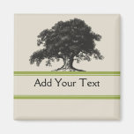 Oak Tree Plantation in Green Fridge Magnets