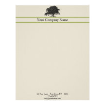 Oak Tree Plantation in Green Letterhead