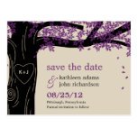 Oak Tree Purple Wedding Save The Date Postcard postcards