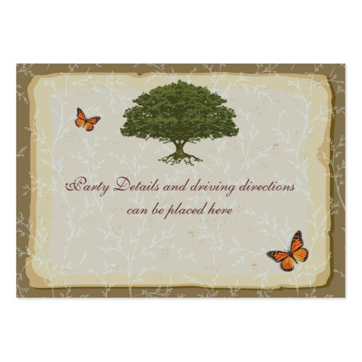 Oak Tree Reception Enclosure Card Business Cards (back side)