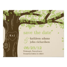 Oak Tree Save The Date Card Personalized Invitation