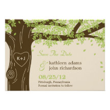 Oak Tree Save The Date Card Invite
