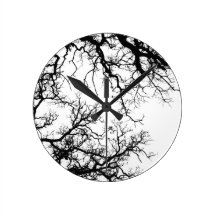 oak tree silhouette wallclock