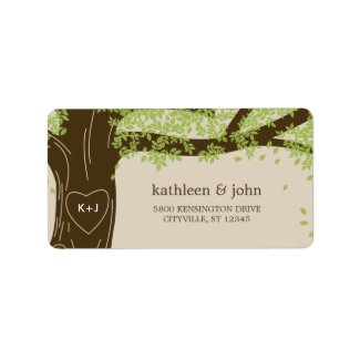 Oak Tree Wedding Address Labels label