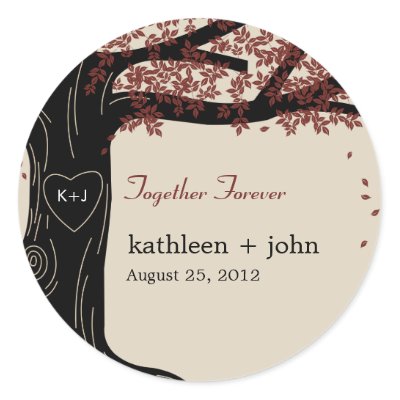 Oak Tree Wedding Favor Sticker